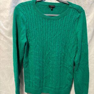Green Talbot Cable Knit Sweaters - Size L